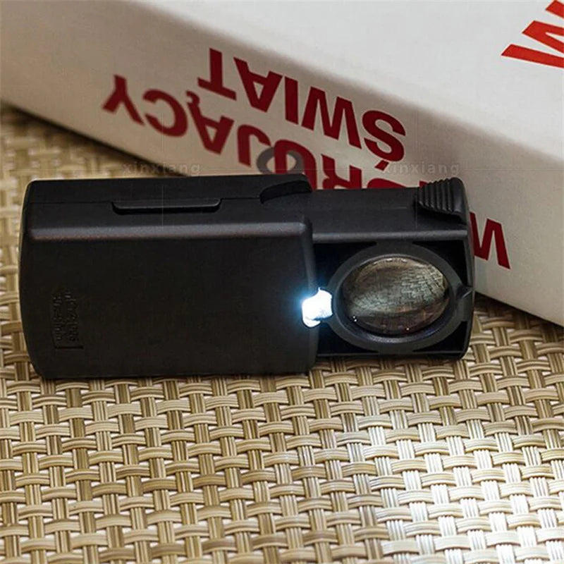30X LED Pocket Magnifier – Drawer-Type Jewelry Loupe & Magnifying Glass Illuminated Jewelry Loupe Axl
