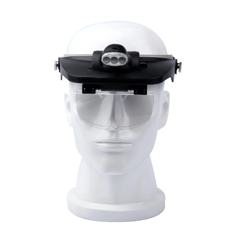 LED Headband Magnifier with Interchangeable Lenses | Jeweler Loupe Headband Magnifier Axl