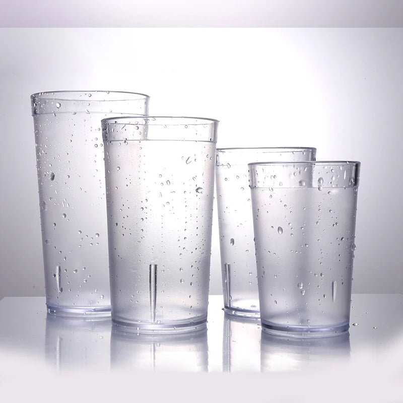 6-Pack Clear Plastic Tumblers 9.5/12/16 oz – Reusable Cups Plastic Tumblers Set Axl