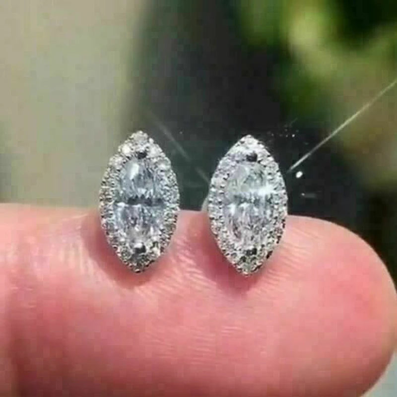 Huitan Marquise Cubic Zirconia Stud Earrings – Bridal & Daily Stud Earrings Axl