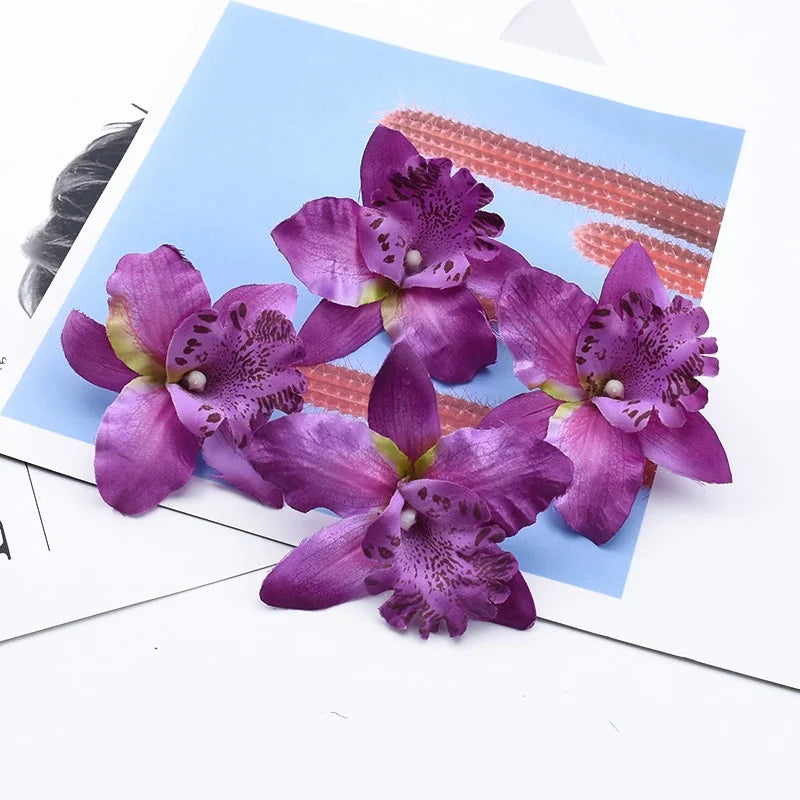 Silk Butterfly Orchid Artificial Flowers – Wedding & Home Decor Artificial Silk Flowers Axl color 6 60 Pieces
