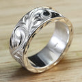 Huitan Carved Couple Rings – Silver Band, Sizes 5–14 | Fashion Fashion Couple Ring Axl F571 Silver Plated 6