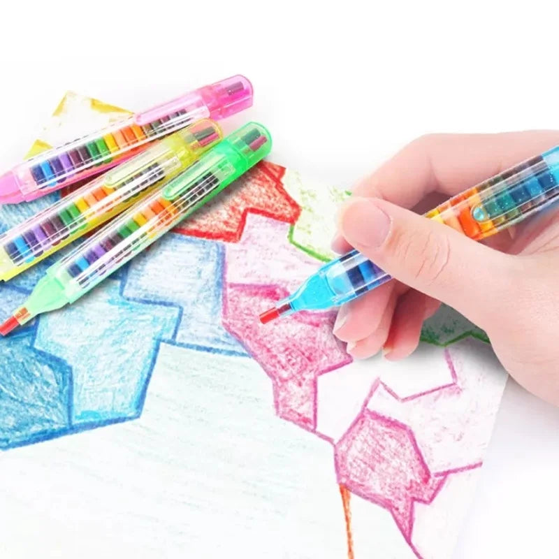 20-Color Non-Toxic Kids Crayon Set – Drawing & Art Pastels Kids Crayon Set Axl