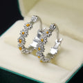 Huitan Daisy Hoop Earrings – Bridal & Everyday Jewelry Hoop Earrings Axl Silver Plated