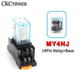 HH54P MY4NJ 14-Pin Electromagnetic Relay + PYF14A Socket Base Electromagnetic Relay Axl AC 12V