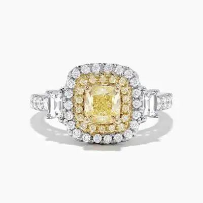 Huitan Yellow Cubic Zirconia Engagement Ring – Silver Plated Fashion Engagement Ring Axl YELLOW Silver Plated 7