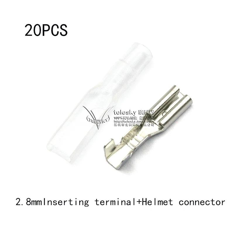 20pcs Insulated Spring Terminal Plugs 2.8/4.8/6.3mm Clear Cover Electrical Terminal Plugs Axl 2.8mm Plug spring