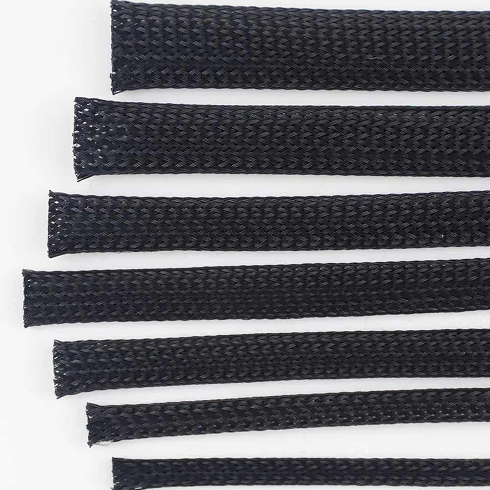 Black PET Braided Cable Sleeve 3–30mm | Wire Protection Cable Protection Sleeve Axl