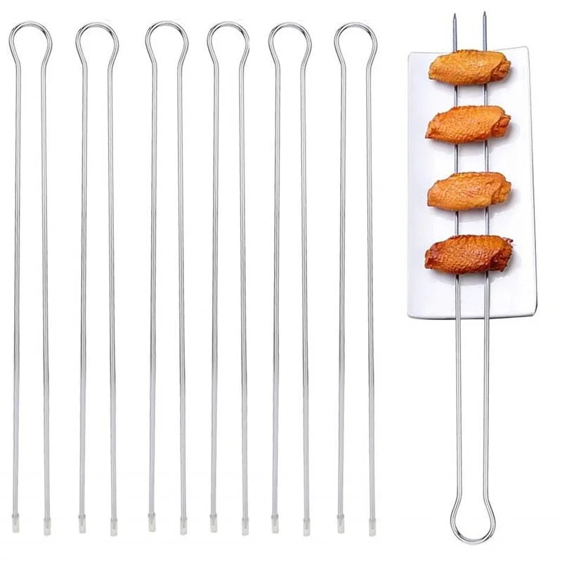 Stainless Steel U-Double BBQ Skewer Set – 6, 10 or 12 Pcs BBQ Skewer Set Axl 6 Pieces