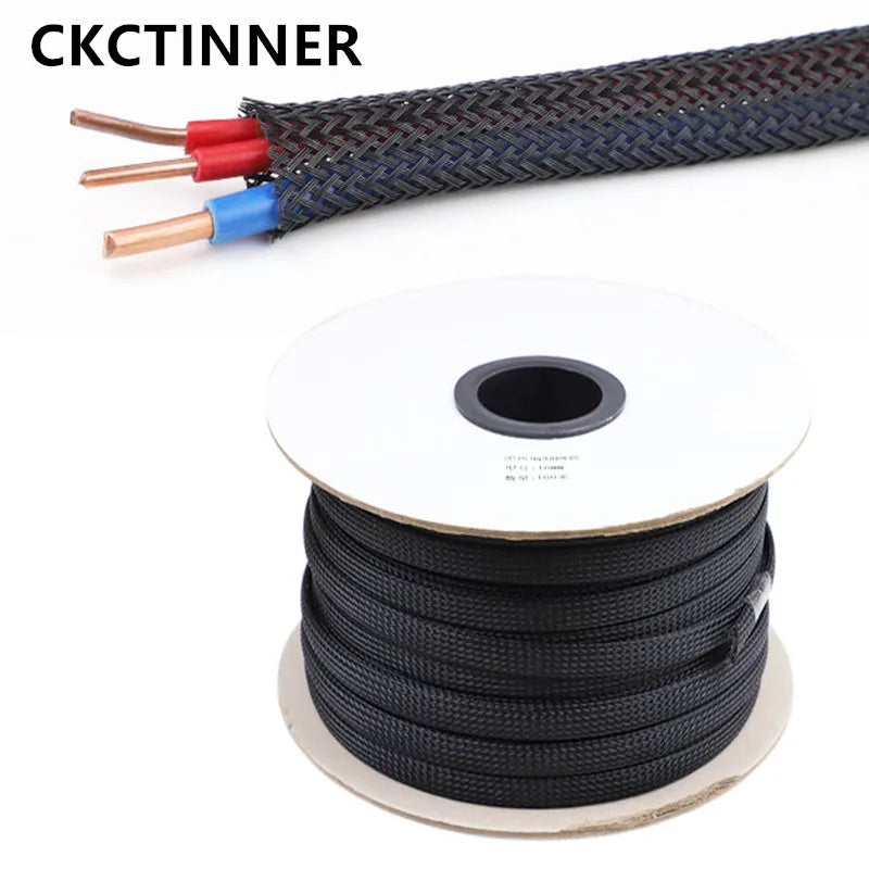Black PET Braided Cable Sleeve 3–30mm | Wire Protection Cable Protection Sleeve Axl