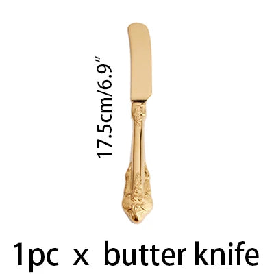 Gold Plated Stainless Steel Cutlery | Vintage Wedding Flatware Gold Plated Flatware Axl 17.5cm Butter knife