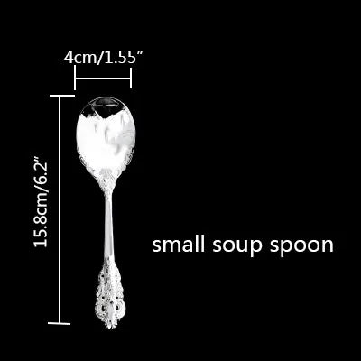Silver Plated Luxury Cutlery – Engraved Flatware Knife Fork Spoon Silver Plated Flatware Axl Small soup spoon