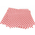 Red & White Checkered Wax Paper Basket Liners 12x12" | 24–500 Pack Food Basket Liners Axl 48pcs