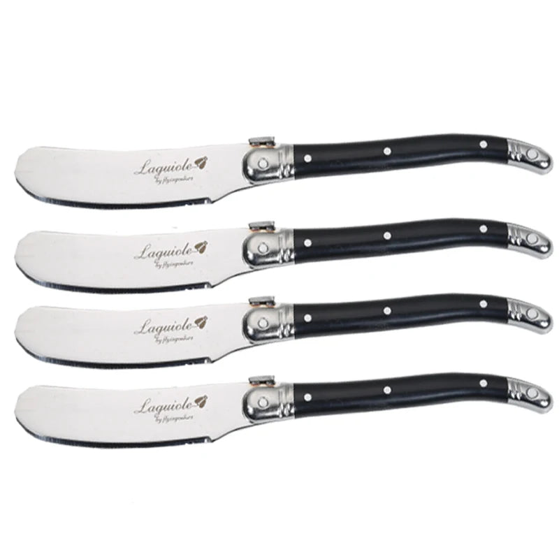 Laguiole-Style Butter & Cheese Spreader Set 4-6 Pcs | Rainbow Cheese Spreader Set Axl 4pcs Black