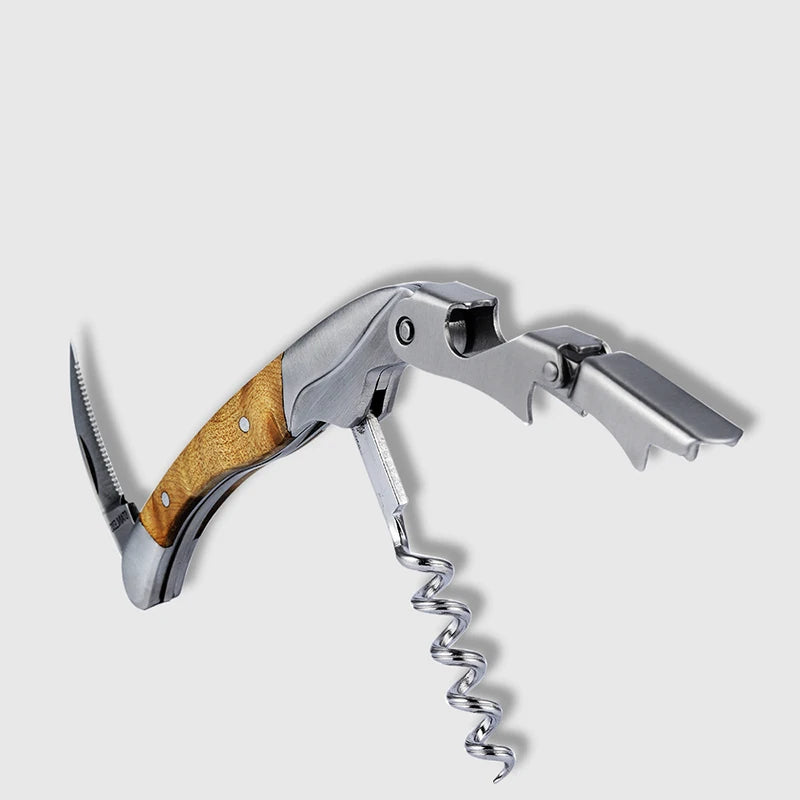 Wood Handle Stainless Steel Corkscrew Waiter's Wine Opener Wine Opener Axl