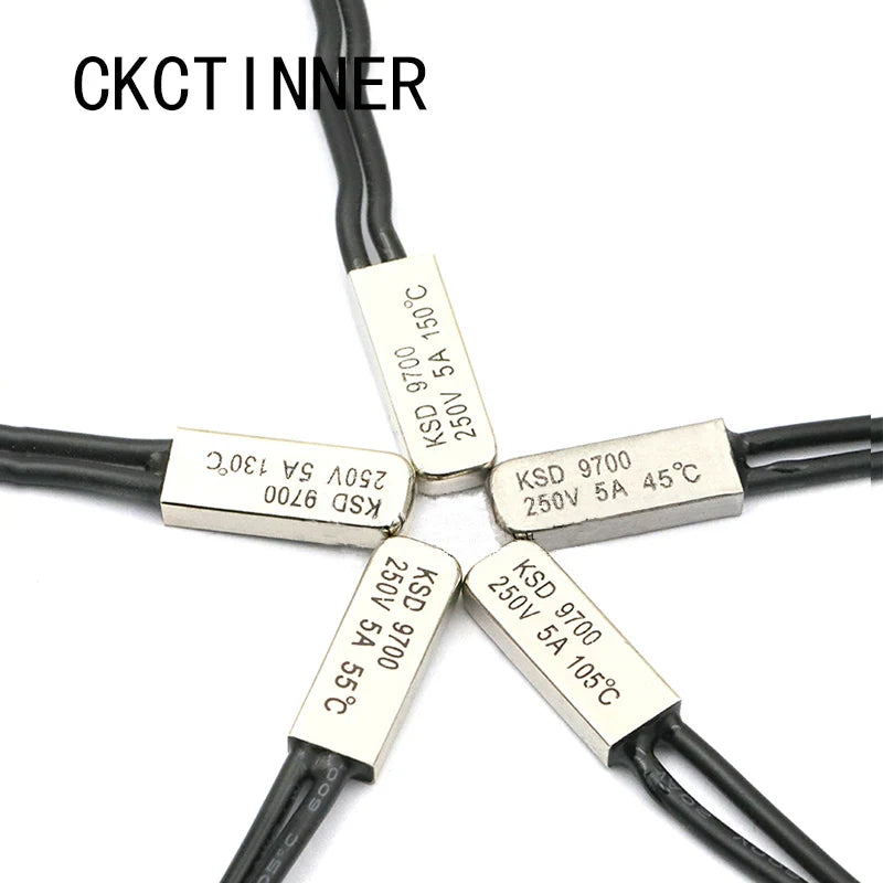 KSD9700 Bimetal Disc Thermal Switch 250V 5A Normally Closed Thermal Thermostat Switch Axl