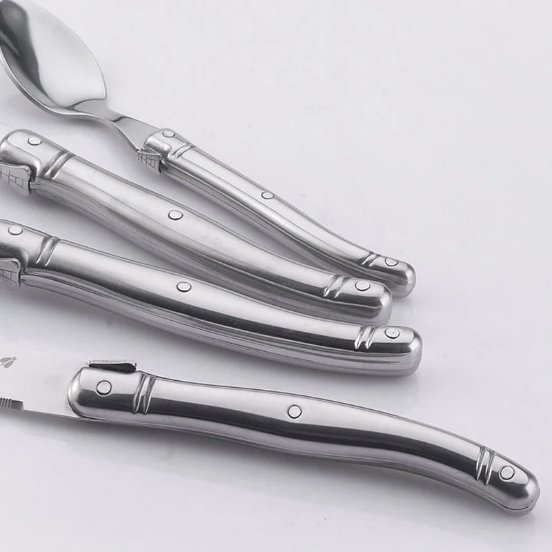 Laguiole Stainless Steel Teaspoon Set – Coffee & Dessert Spoons Teaspoon Set Axl