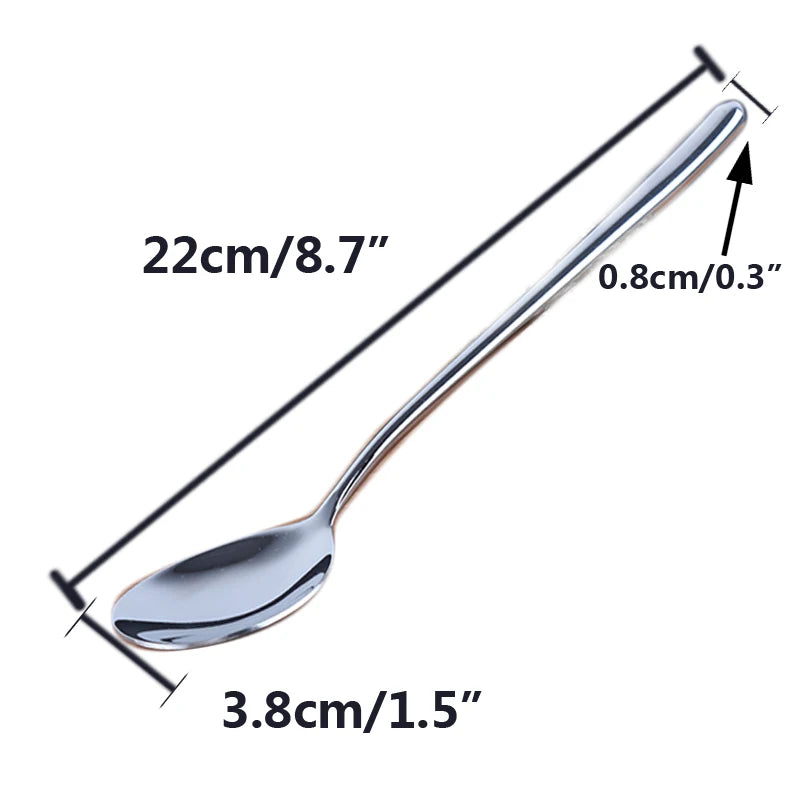 Korean Soup Spoons Stainless Steel Long Handle | 2/6/10 Pack Soup Spoon Set Axl