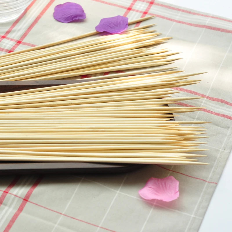 100 Pcs Bamboo BBQ Skewers – Spiral Tornado Potato Sticks 40cm BBQ Skewers Axl