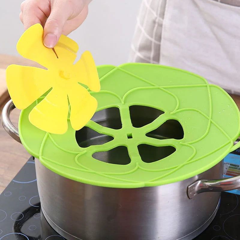 KEMORELA Silicone Spill Stopper Lid – Flower Pot & Pan Cover Silicone Pot Lid Axl