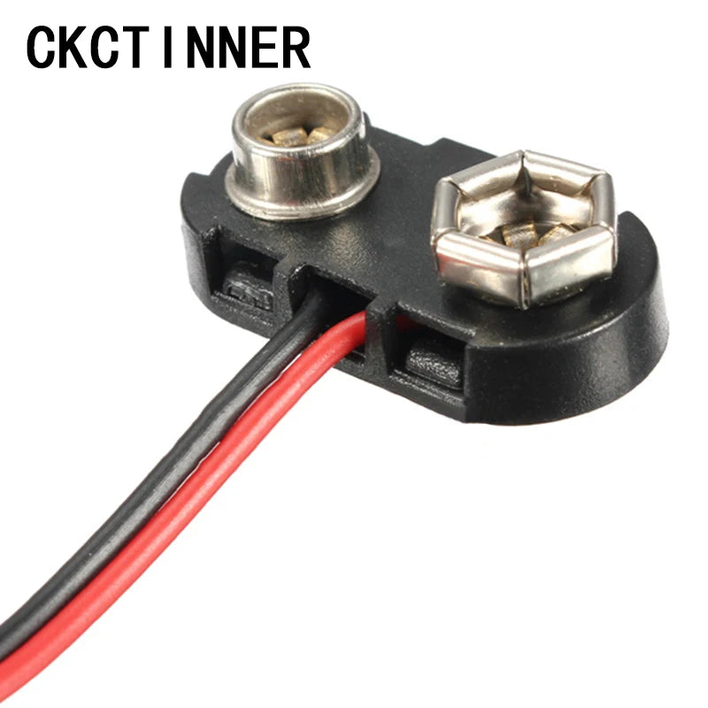 10-Pack 9V Battery Snap Connector Clips with 15cm Lead Cables Battery Snap Connector Axl
