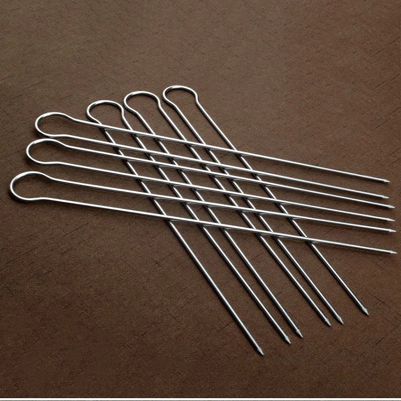 Stainless Steel U-Double BBQ Skewer Set – 6, 10 or 12 Pcs BBQ Skewer Set Axl