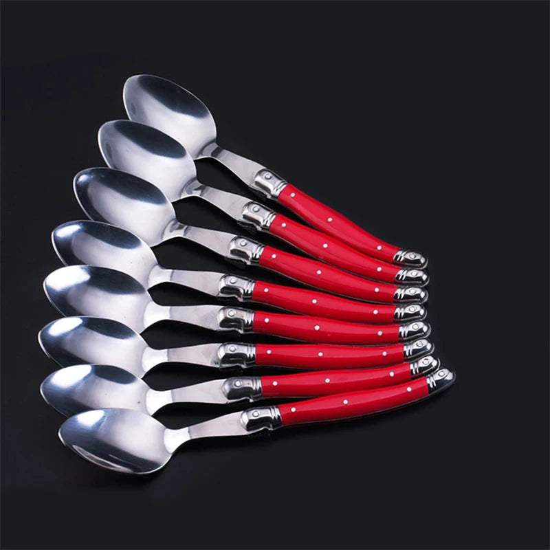 6-Piece Laguiole Stainless Steel Cutlery Set – Spoons & Forks Flatware Cutlery Set Axl