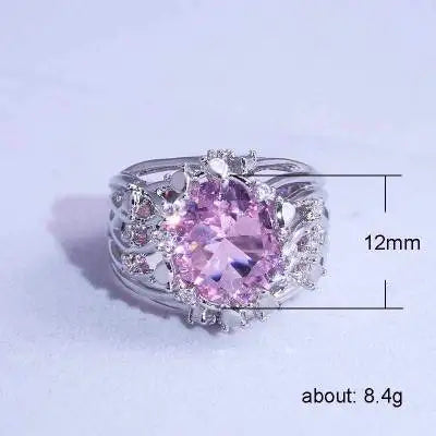 Huitan Pink Stone Twig Band Ring | Women's Fashion Jewelry Fashion Ring Axl
