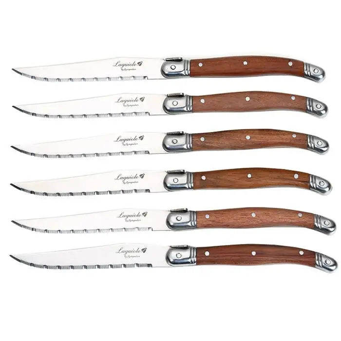 Laguiole-Style Wood Handle Steak Knives – Stainless Steel 6–10 Pc Steak Knife Set Axl 6pcs steak knife