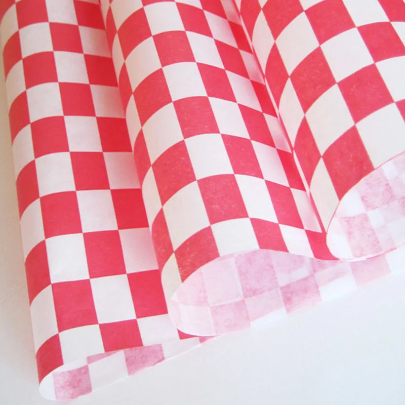 Red & White Checkered Wax Paper Basket Liners 12x12" | 24–500 Pack Food Basket Liners Axl