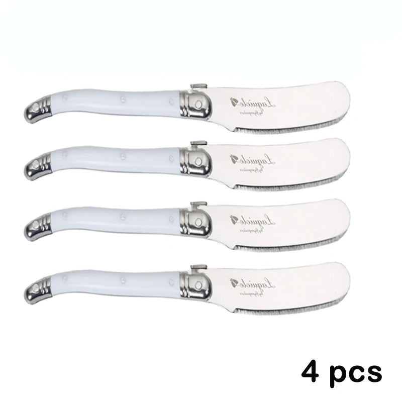 4-Piece Stainless Steel Butter & Cheese Spreader Knife Set Spreader Knife Set Axl 4 pcs white