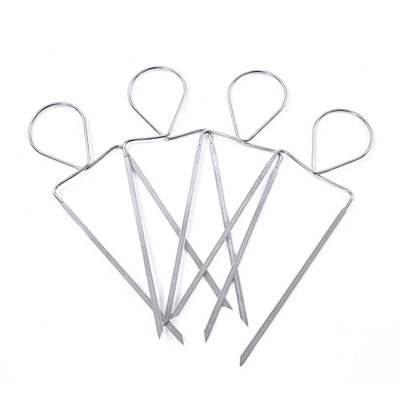 Stainless Steel Double Wide BBQ Veggie Raft Skewers 4–8 Pcs BBQ Grill Skewers Axl