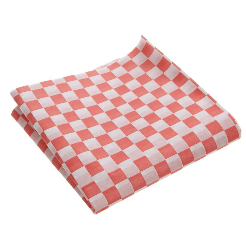 Red & White Checkered Wax Paper Basket Liners 12x12" | 24–500 Pack Food Basket Liners Axl