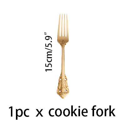 Gold Plated Stainless Steel Cutlery | Vintage Wedding Flatware Gold Plated Flatware Axl 15cm Cookie fork