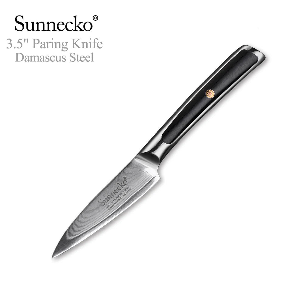 Sunnecko Damascus Steel Chef Knife Set – 73-Layer VG10 1–8pc Damascus Knife Set Axl 3.5 Inch Paring China Mainland