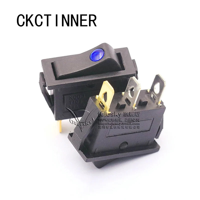 KCD3 Rocker Switch 15A–30A 250V 3-Pin | 6 Colors Rocker Switch Axl Black Blue