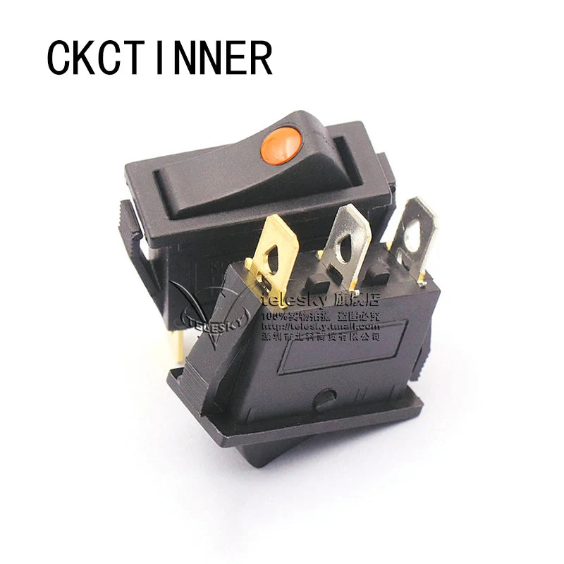 KCD3 Rocker Switch 15A–30A 250V 3-Pin | 6 Colors Rocker Switch Axl Black yellow