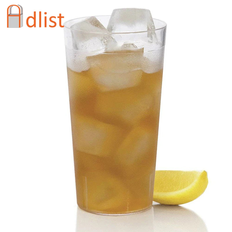 6-Pack Clear Plastic Tumblers 9.5/12/16 oz – Reusable Cups Plastic Tumblers Set Axl Clear 9.5OZ 281ML