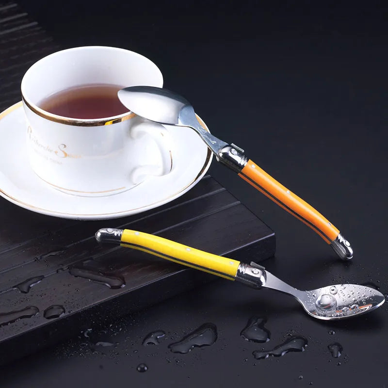 Rainbow Mini Coffee Spoons Set – Colorful Stainless Steel Teaspoons Teaspoon Set Axl