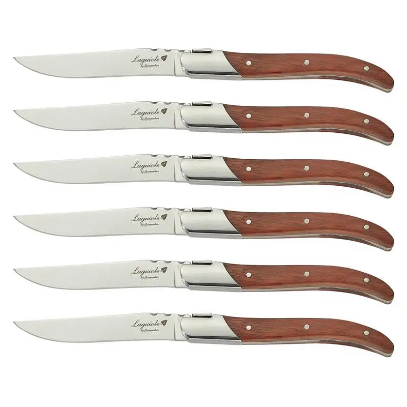 Laguiole Steak Knives Rosewood Handle Set 2–10 Pcs | 8.25" Steak Knife Set Axl