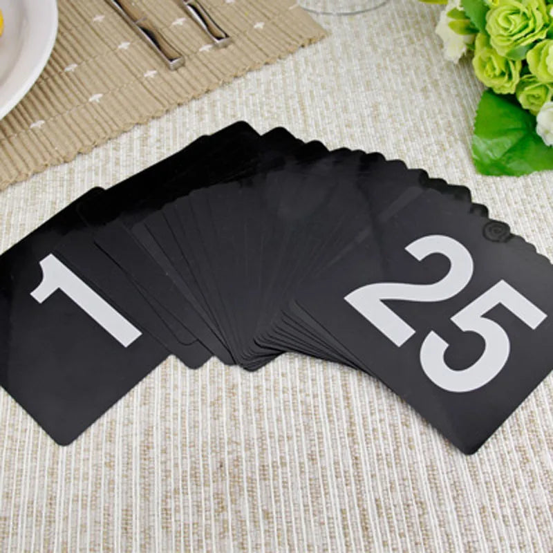 Plastic Table Number Cards 1–100 | Wedding & Restaurant Signs Table Number Cards Axl