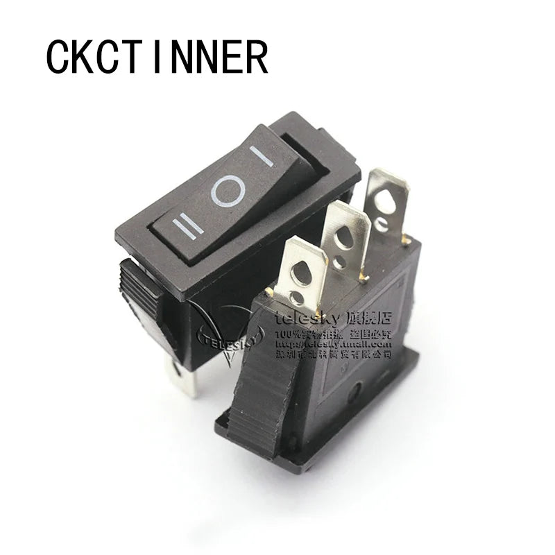 KCD3 Rocker Switch 15A–30A 250V 3-Pin | 6 Colors Rocker Switch Axl 3 black light No lig