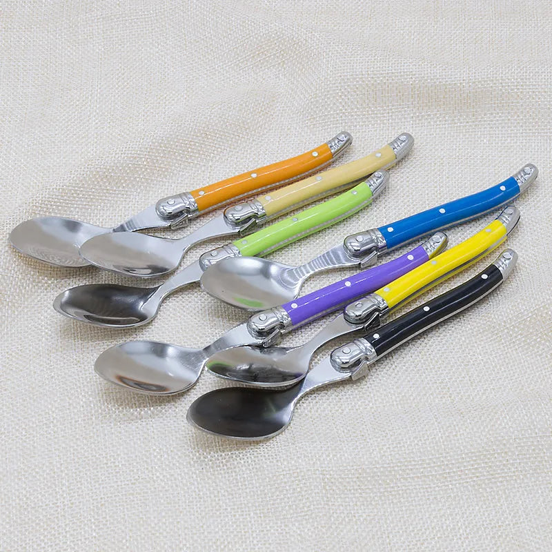 Rainbow Mini Coffee Spoons Set – Colorful Stainless Steel Teaspoons Teaspoon Set Axl