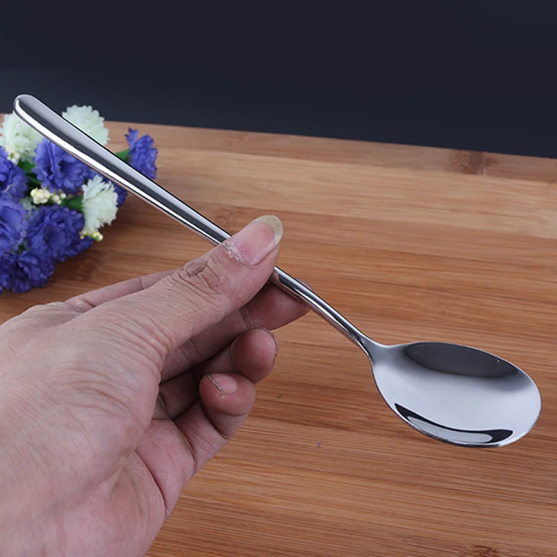 Korean Soup Spoons Stainless Steel Long Handle | 2/6/10 Pack Soup Spoon Set Axl