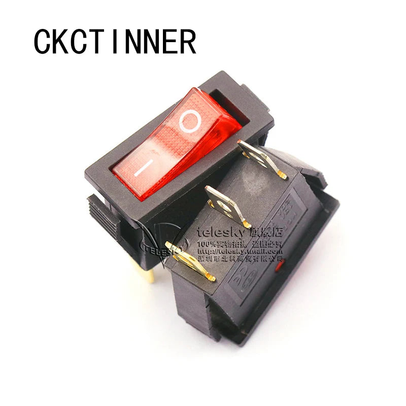KCD3 Rocker Switch 15A–30A 250V 3-Pin | 6 Colors Rocker Switch Axl Black red