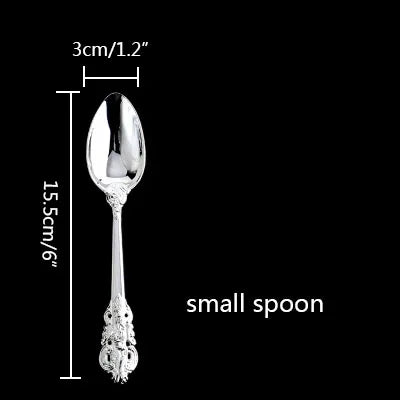 Silver Plated Luxury Cutlery – Engraved Flatware Knife Fork Spoon Silver Plated Flatware Axl Small spoon