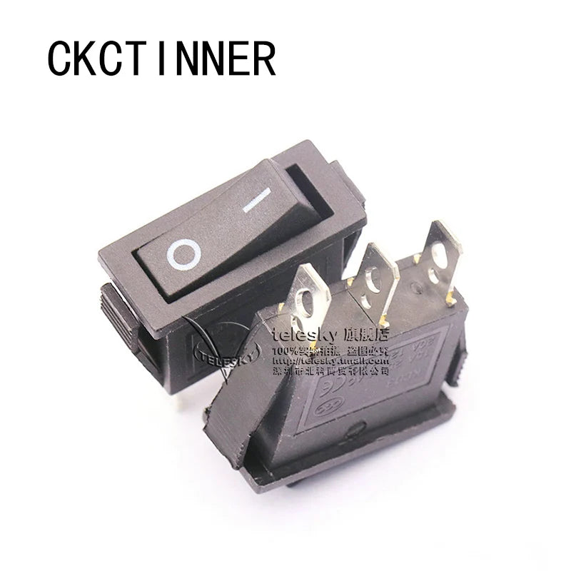 KCD3 Rocker Switch 15A–30A 250V 3-Pin | 6 Colors Rocker Switch Axl Black No light