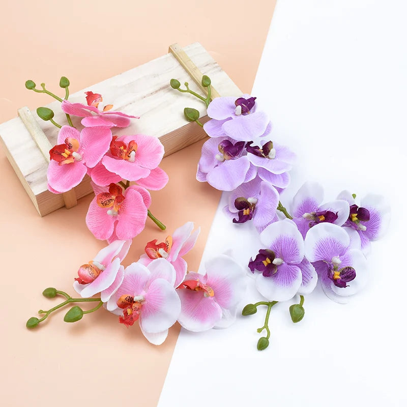 4-Pack Silk Butterfly Orchid Artificial Flowers for Home Decor Artificial Flowers Axl