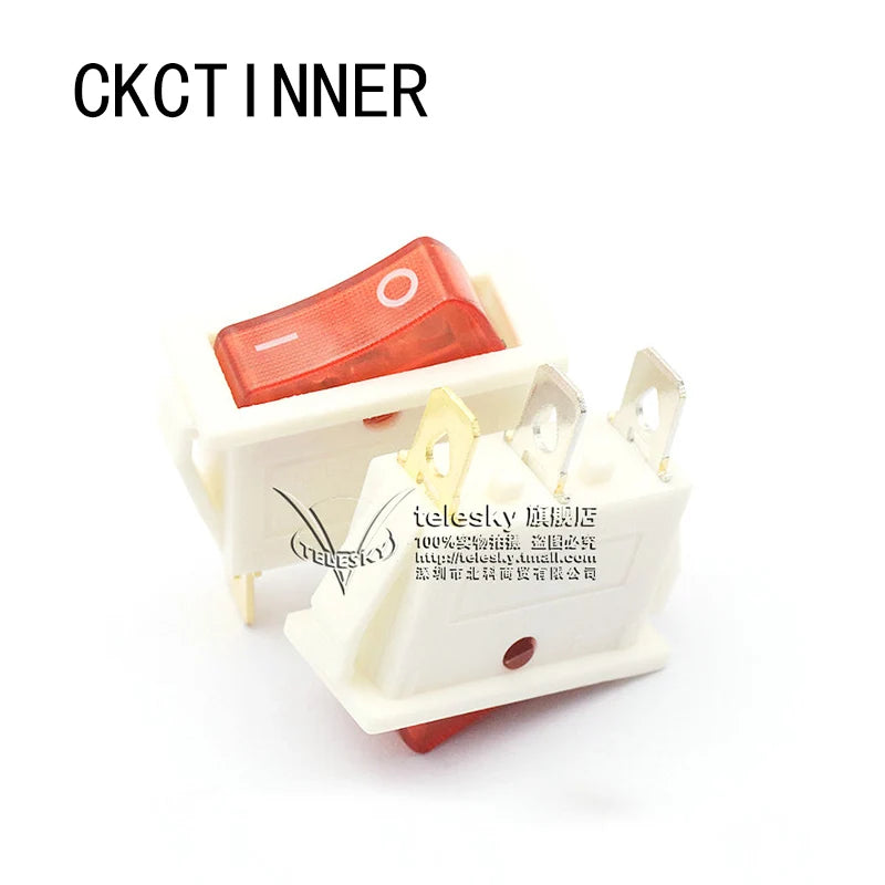 KCD3 Rocker Switch 15A–30A 250V 3-Pin | 6 Colors Rocker Switch Axl White Red