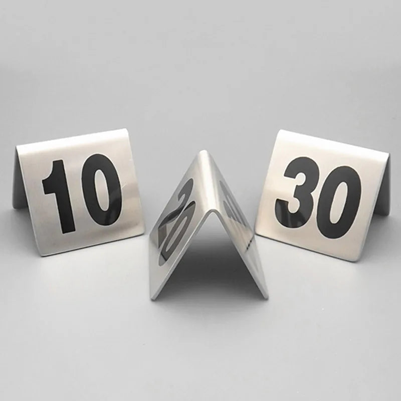 Stainless Steel Tent Table Numbers – Set of 25 or 50 Table Number Cards Axl